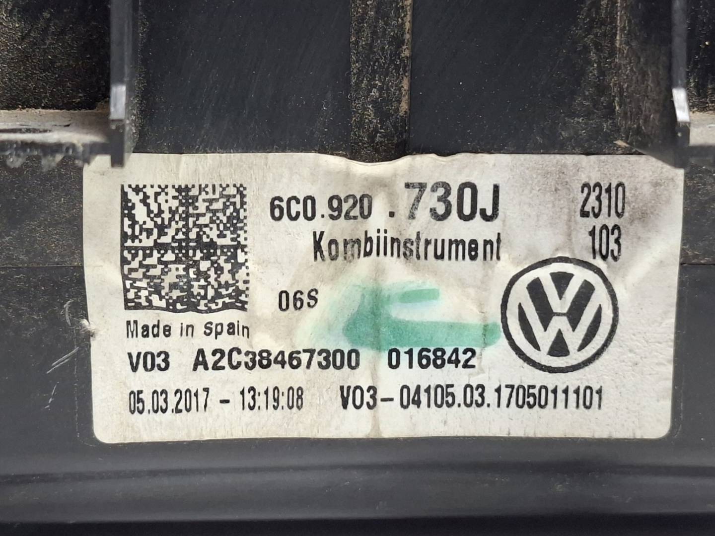 Foto 4 de Cuadro Instrumentos Volkswagen Polo (6c1) (2014–2017)