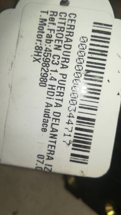 CERRADURA PUERTA DELANTERA IZQUIERDA