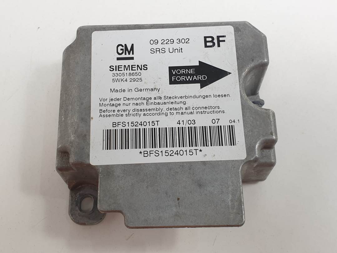 CENTRALITA AIRBAG - 09229302 - OPEL - ASTRA G BERLINA
