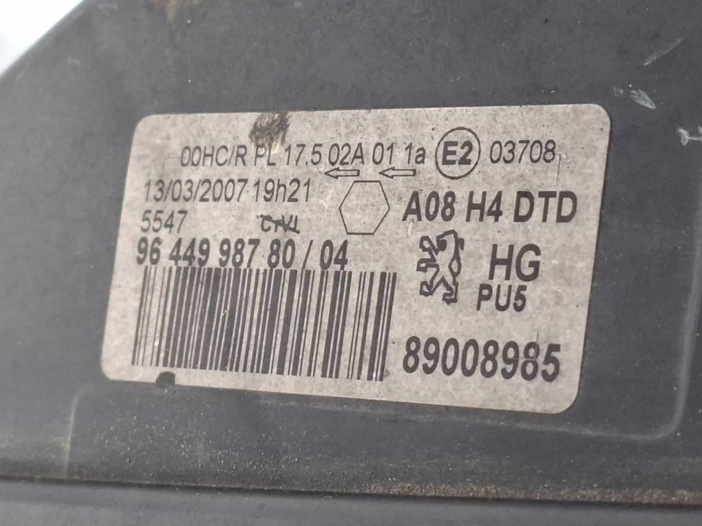 Foto 5 de Faro Derecho Peugeot 1007 (2005–2010)