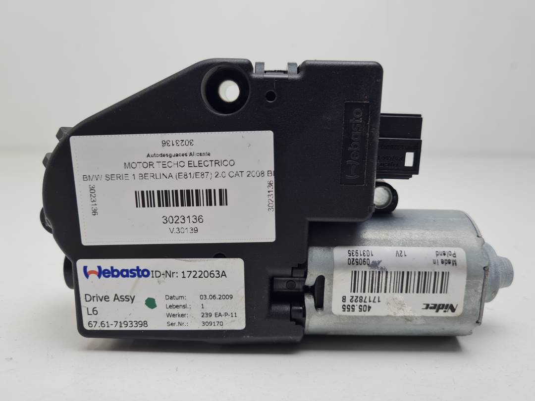 MOTOR TECHO ELECTRICO - 1717822B - BMW - SERIE 1 BERLINA (E81/E87)