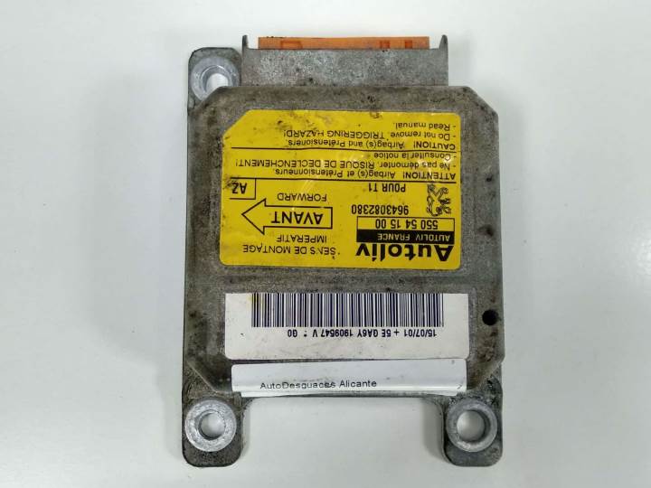 CENTRALITA AIRBAG 550541500 PEUGEOT 206 CC Autodesguaces Alicante