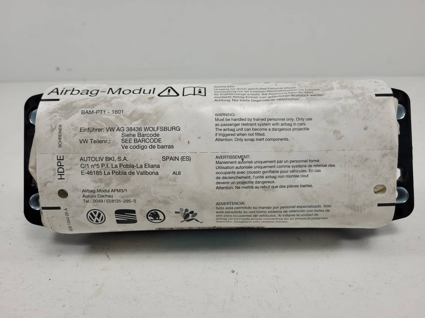 AIRBAG DELANTERO DERECHO - 1P0880204B - SEAT - LEON (1P1)