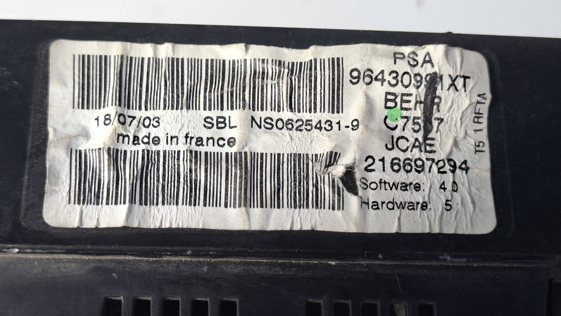 Foto 6 de Mando Climatizador Peugeot 307 Break / SW (s1) (2002–2005)
