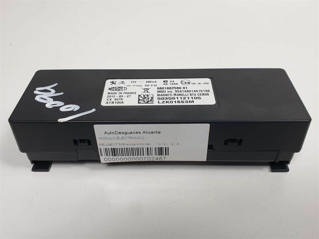 MODULO ELECTRONICO - 9801862580 - PEUGEOT - 508