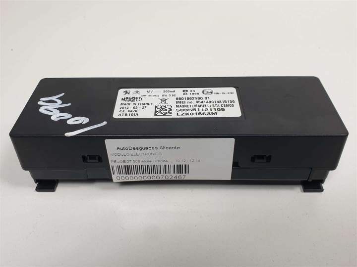 MODULO ELECTRONICO 9801862580 PEUGEOT 508 Autodesguaces Alicante
