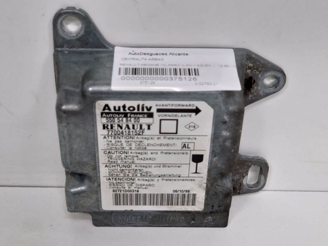 CENTRALITA AIRBAG - 550548400 - RENAULT - MEGANE I CLASSIC (LA0)