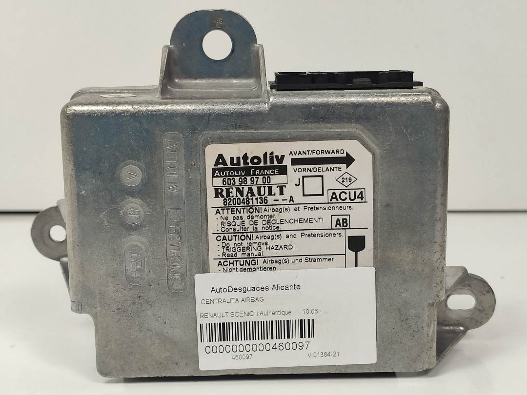CENTRALITA AIRBAG - 603989700 - RENAULT - SCENIC II (X84,JM)