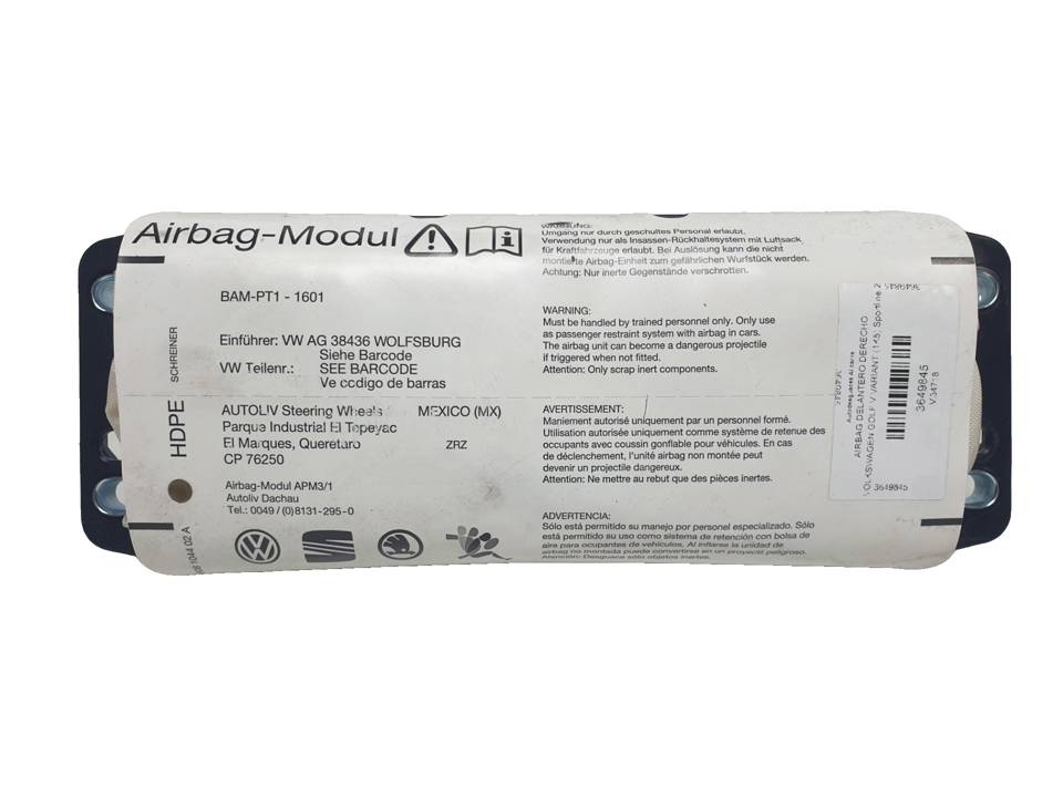 AIRBAG DELANTERO DERECHO VOLKSWAGEN GOLF V VARIANT (1K5) Autodesguaces Alicante