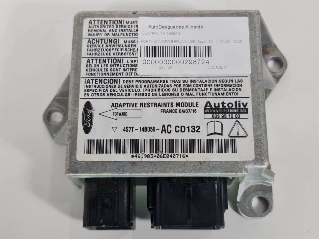 Calculateur d’airbag - 4S7T14B056 - FORD - MONDEO BERLINA (GE)
