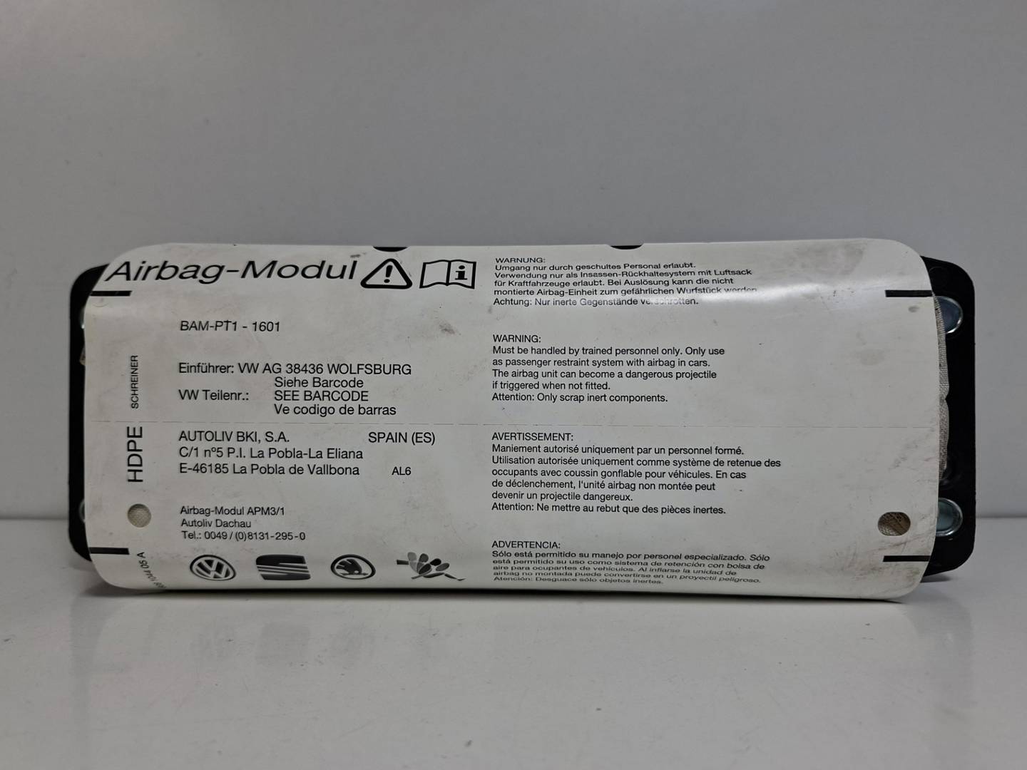 AIRBAG DELANTERO DERECHO - 1P0880204C - SEAT - LEON (1P1)