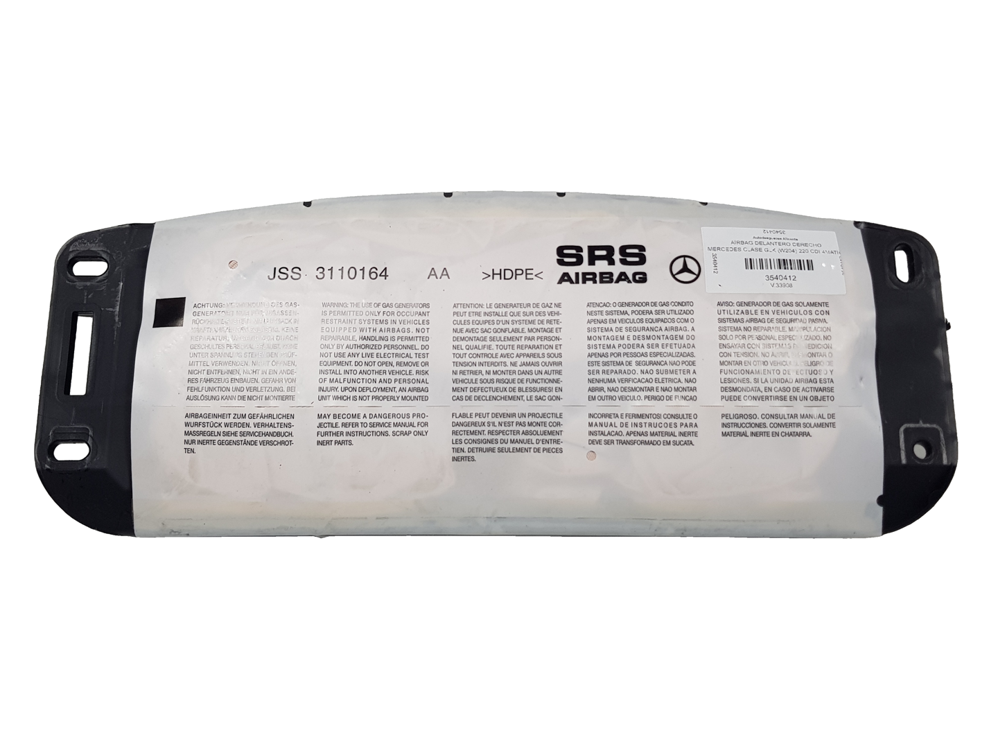 Airbag vorne rechts - 2048601200 - MERCEDES - CLASE GLK (W204)