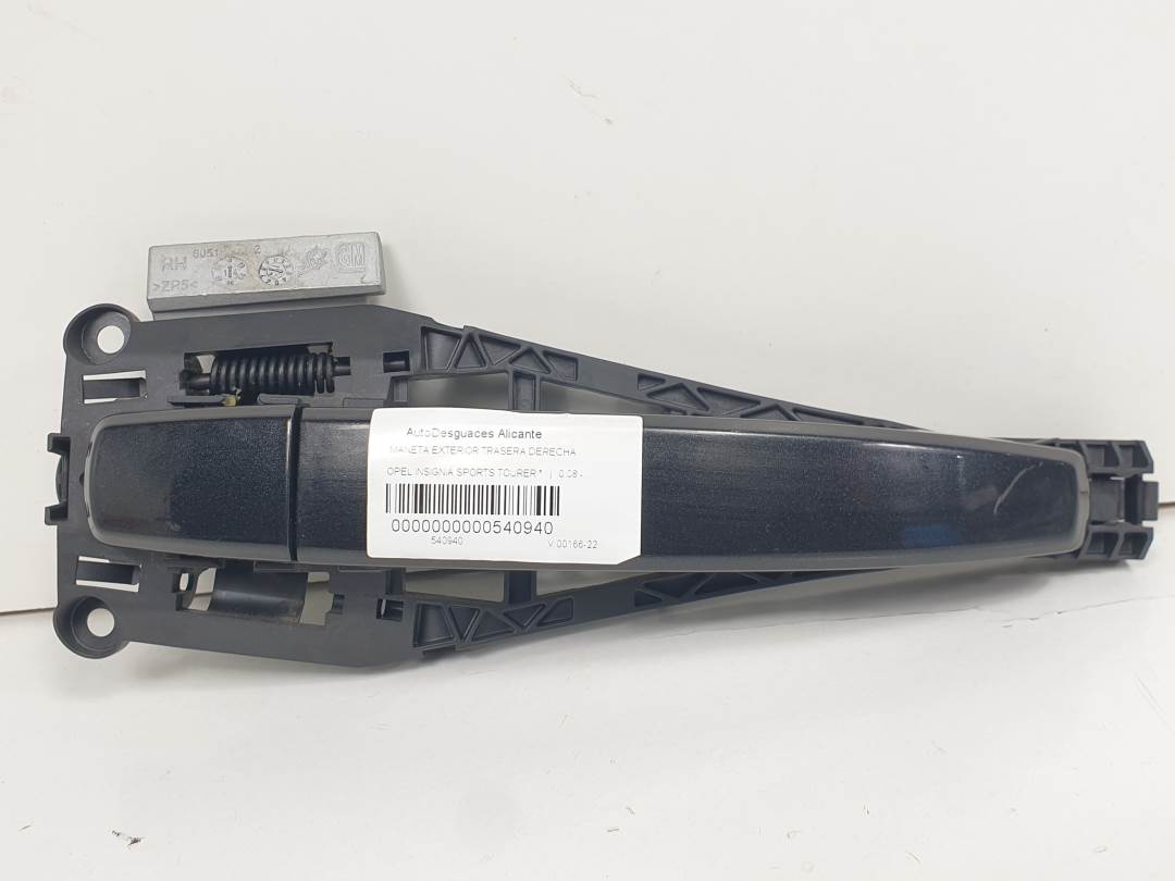 Rear right exterior door handle - 13505889 - OPEL - INSIGNIA SPORTS TOURER