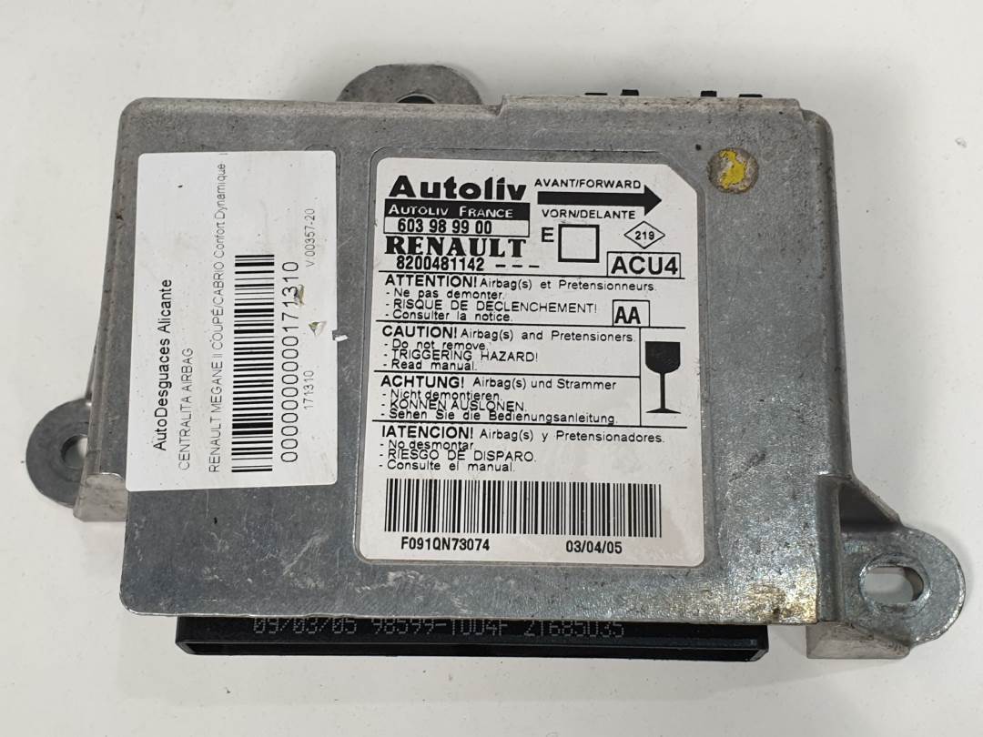 CENTRALITA AIRBAG - 603989900 - RENAULT - MEGANE II COUPE/CABRIO