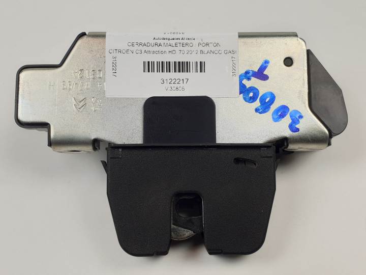 CERRADURA MALETERO / PORTON 9684648680 CITROEN C3 Autodesguaces Alicante