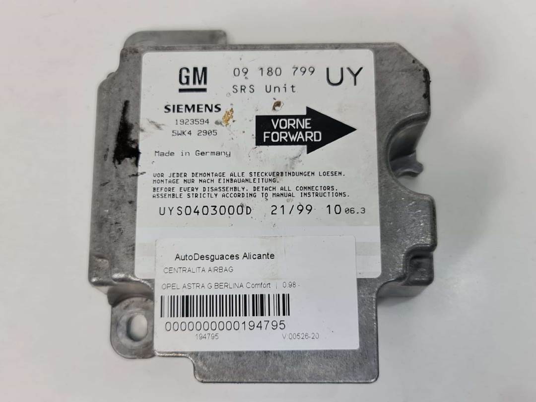 CENTRALITA AIRBAG - 5WK42905 - OPEL - ASTRA G BERLINA