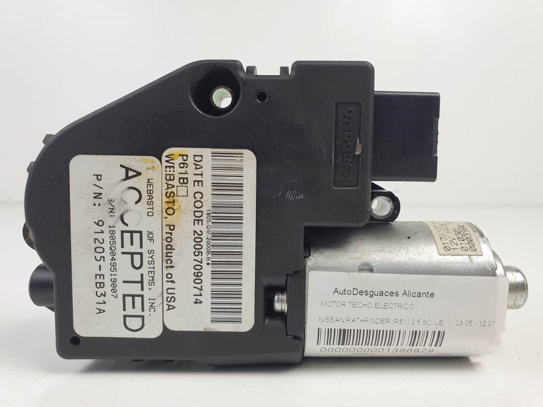 Moteur de toit ouvrant - 91205EB31A - NISSAN - PATHFINDER (R51)