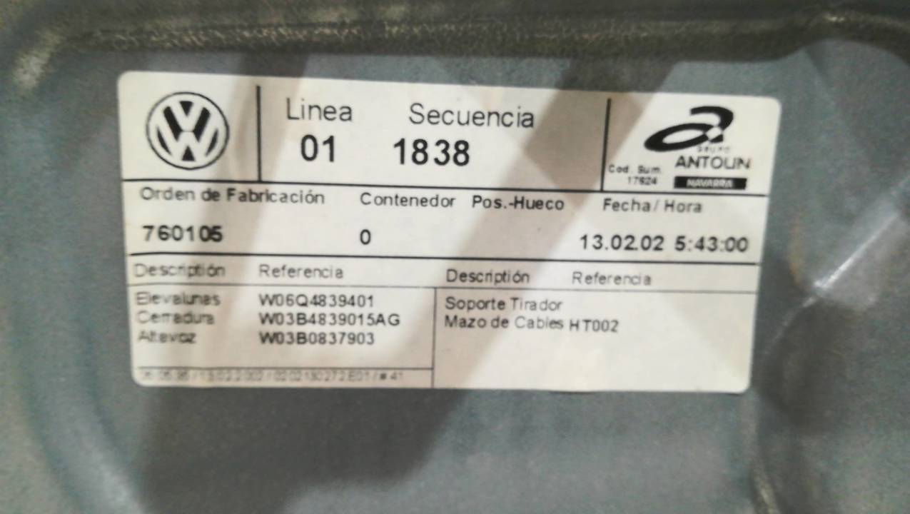 ELEVALUNAS TRASERO IZQUIERDO