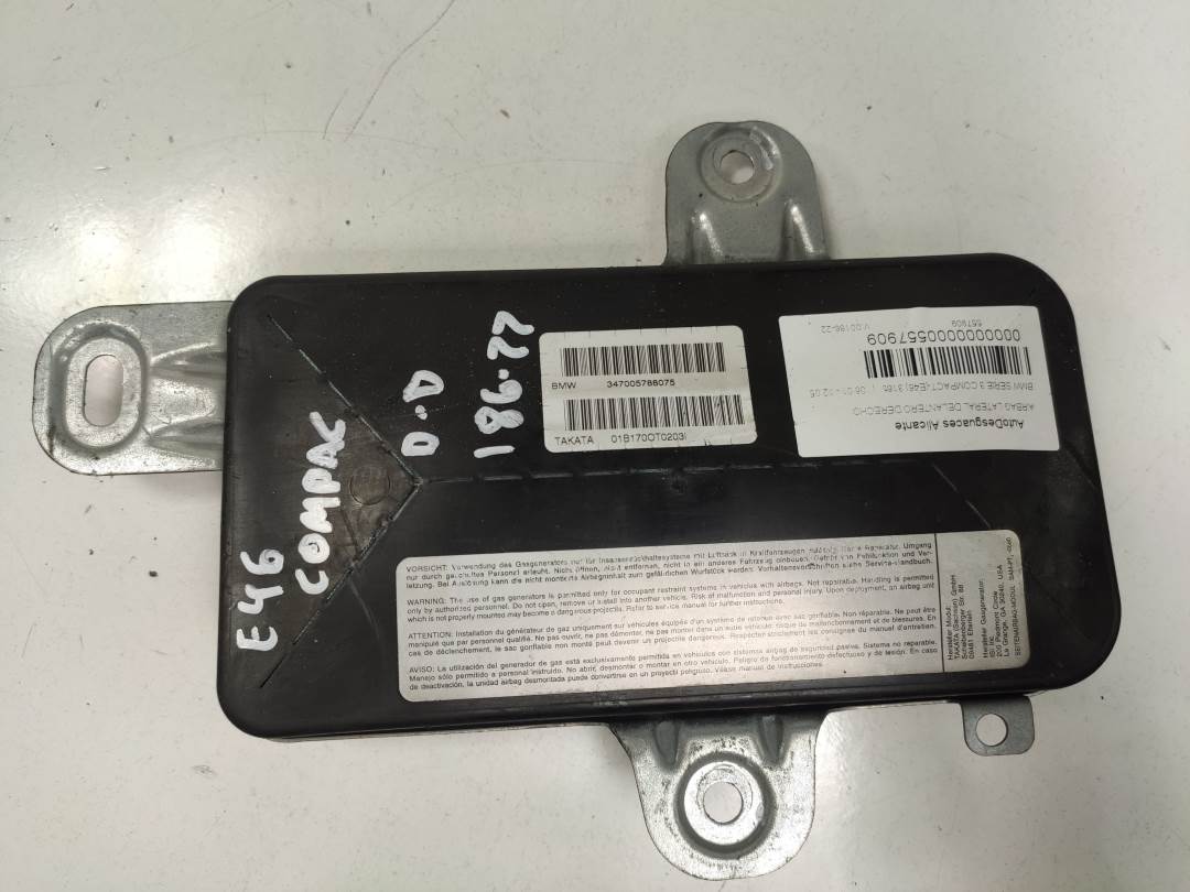 AIRBAG LATERAL DELANTERO DERECHO - 347005788075 - BMW - SERIE 3 COMPACT (E46)