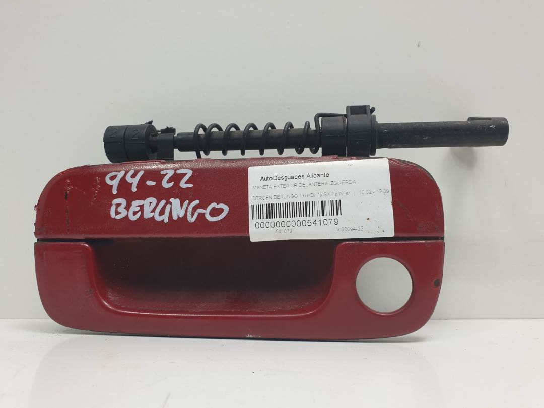 Poignée extérieure avant gauche - 9621858877 - CITROEN - BERLINGO (M59)