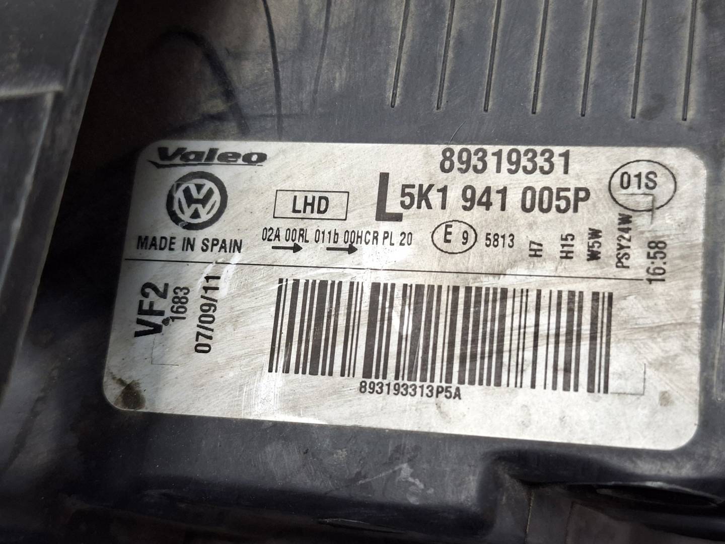 Foto 5 de Faro Derecho Volkswagen Golf VI (5k1) (2008–2012)