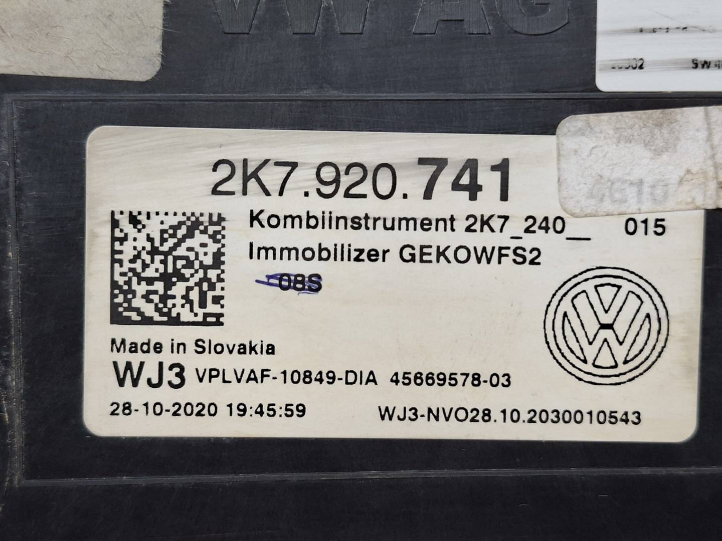 Foto 3 de Cuadro Instrumentos Volkswagen Caddy (2k,sa) (2015–2020)