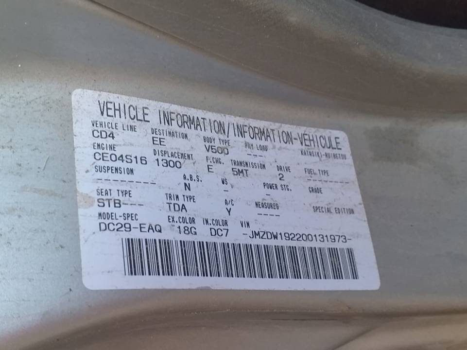 Imagen del vehículo MAZDA DEMIO (DW)