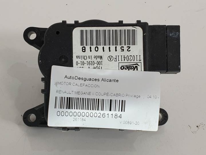 MOTOR CALEFACCION T1020411F RENAULT MEGANE III COUPÉ-CABRIO Autodesguaces Alicante