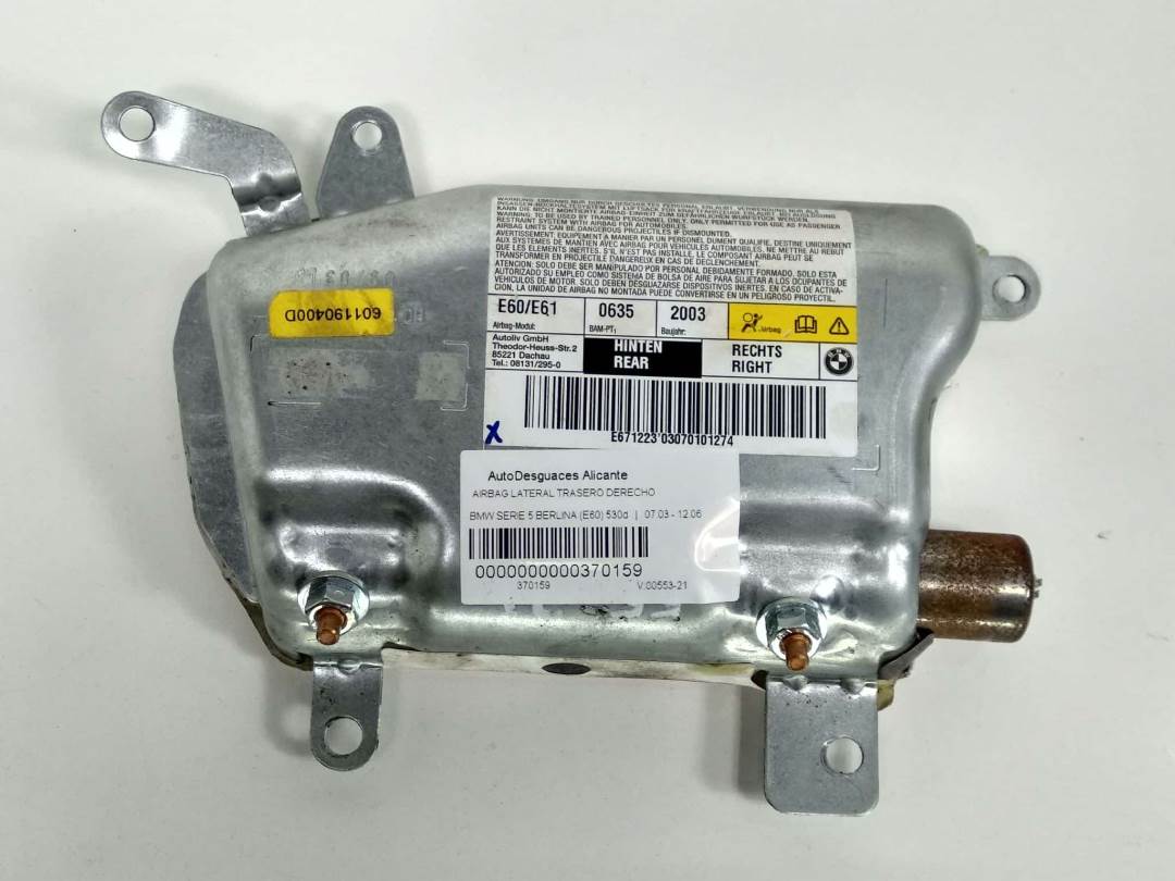 AIRBAG LATERAL TRASERO DERECHO - 601190500B - BMW - SERIE 5 BERLINA (E60)